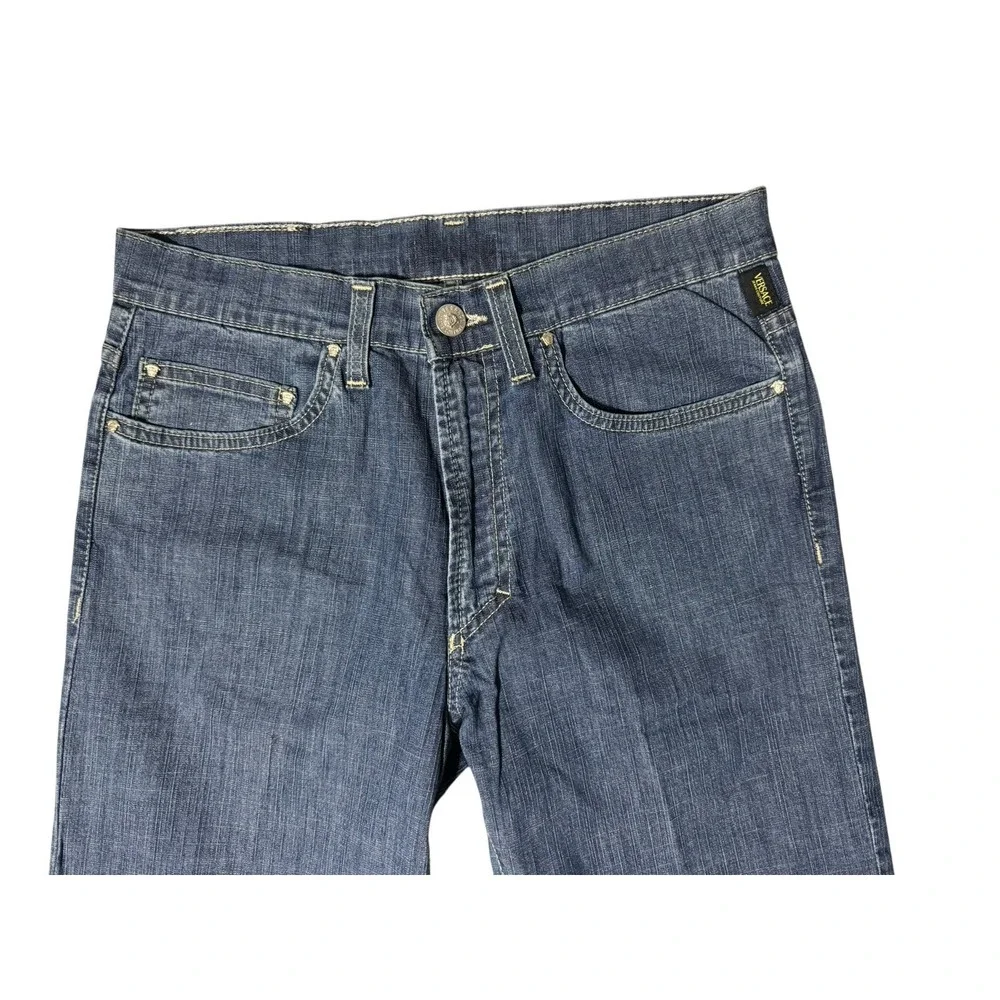 Versace Jeans Couture Medusa Hardware Italian Designer Denim Jeans Blue 29 X 33‎